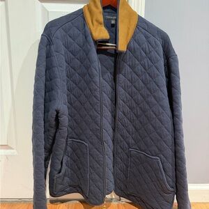 Banana Republic Quilted Bomber Jacket - Navy and Tan